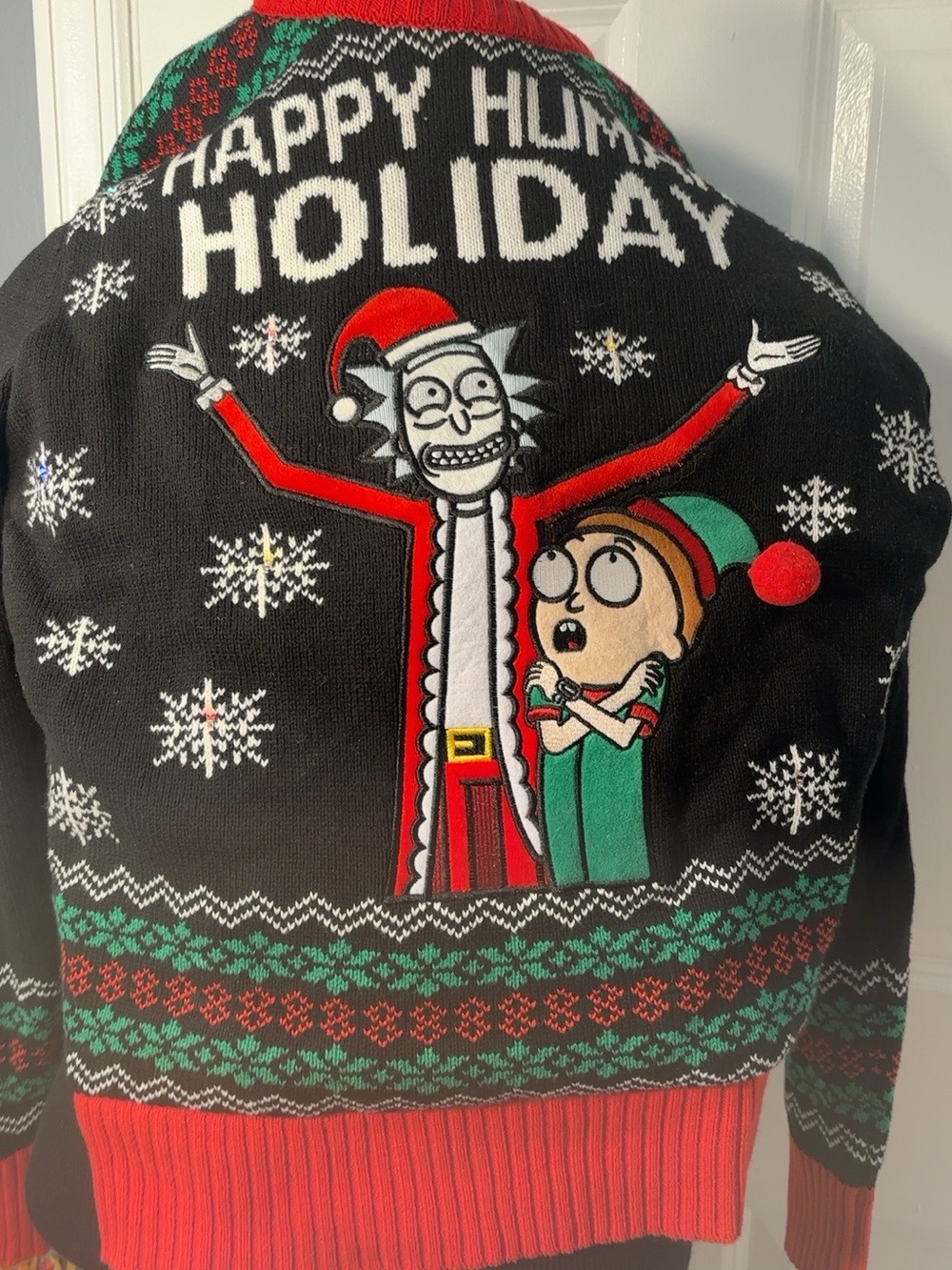 Men’s Rick and Morty Light-Up Christmas Ugly Sweater Size Small - Picture 6 of 8